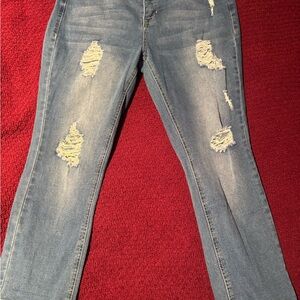 Harmony & Havoc Distressed Skinny Denim Blue Jeans Size 12